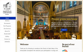 St. Mary's website screenshot