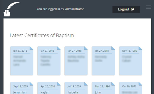 Certificates app dashboard